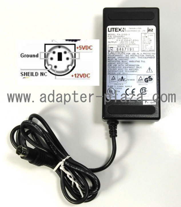 New 5V 1.0A 12V 0.75A Liteon JAZ PA-2150-1 02426901 AC Adapter V2000S V1000S External Hard Drive